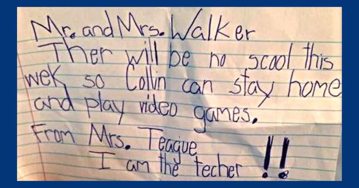 Hilarious notes from kids