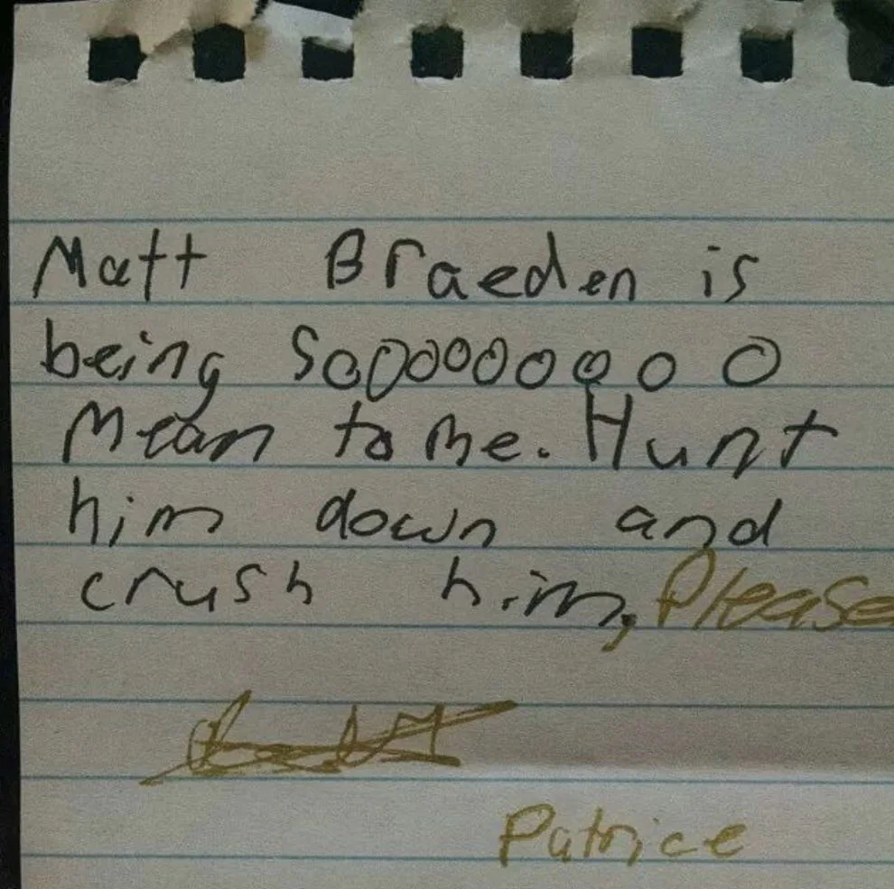 Hilarious notes from kids