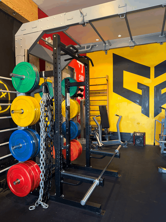 Weight-training equipment at Graviti Fitness