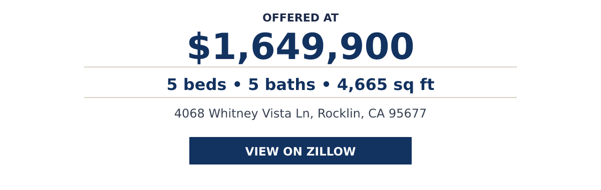 4068 Whitney Vista Ln, Rocklin, CA 95677 - 5 beds   •   5 baths   •   4,665 sq ft