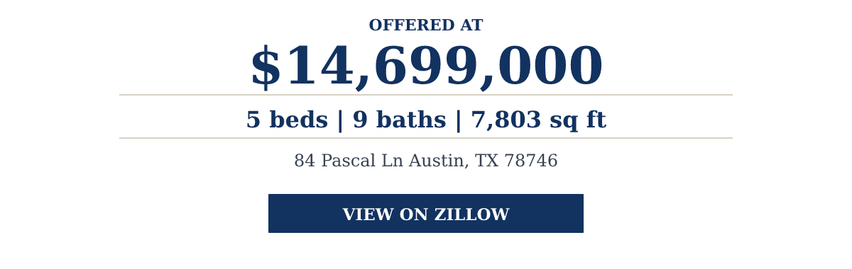 84 Pascal Ln Austin, TX 78746 - $14,699,000