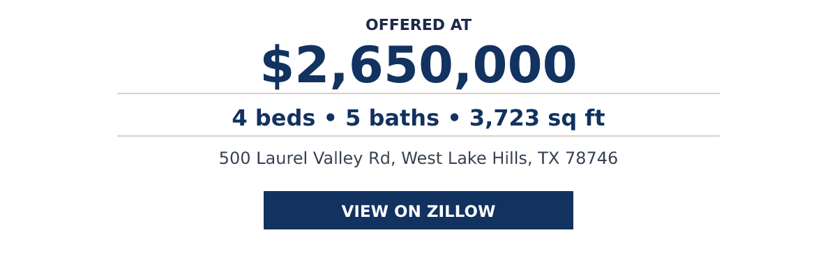 500 Laurel Valley Rd, West Lake Hills, TX 78746 - 4 beds   •   5 baths   •   3,723 sq ft