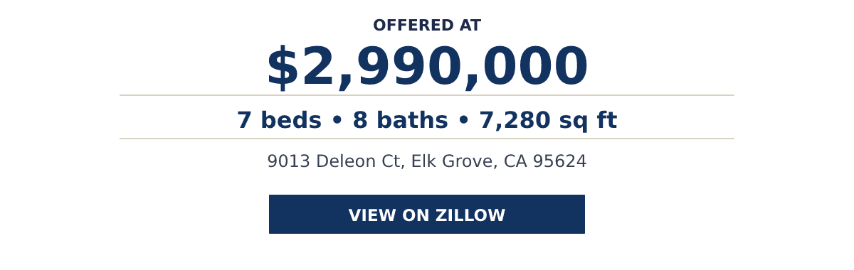 9013 Deleon Ct, Elk Grove, CA 95624 - 7 beds • 8 baths • 7,280 sq ft
