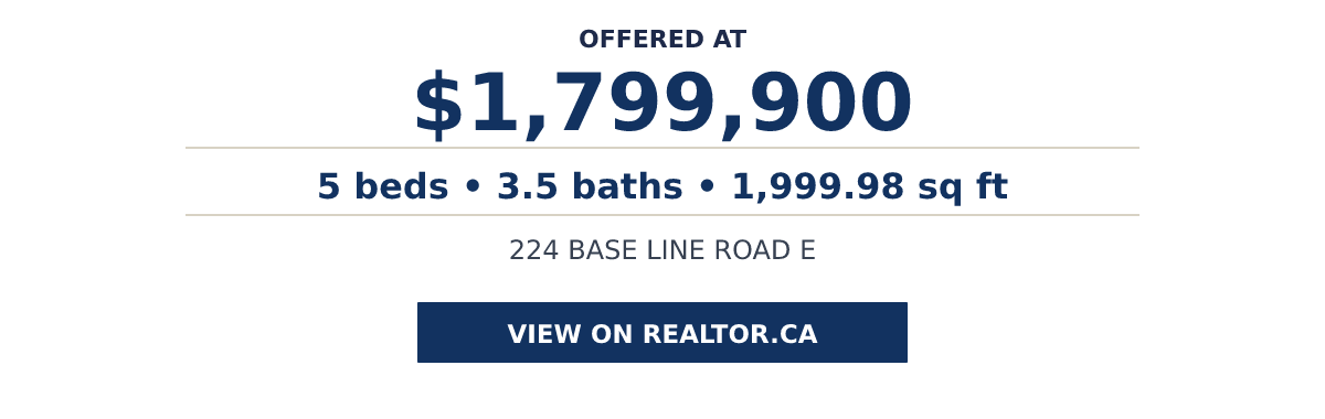 224 BASE LINE ROAD E - 5 beds   •   3.5 baths   •   1,999.98 sq ft