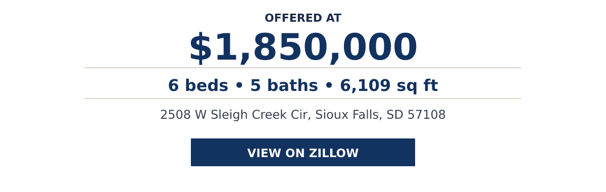 2508 W Sleigh Creek Cir, Sioux Falls, SD 57108 - 6 beds β’ 5 baths β’ 6,109 sq ft