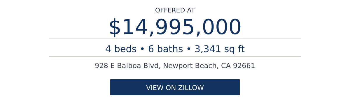 928 E Balboa Blvd, Newport Beach, CA 92661 - 4 beds • 6 baths • 3,341 sq ft