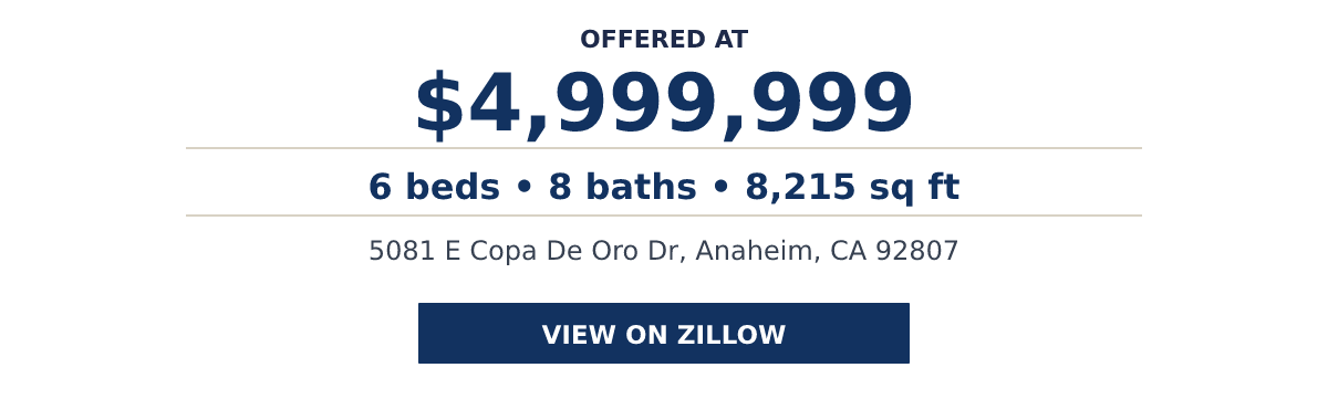 5081 E Copa De Oro Dr, Anaheim, CA 92807 - 6 beds • 8 baths • 8,215 sq ft
