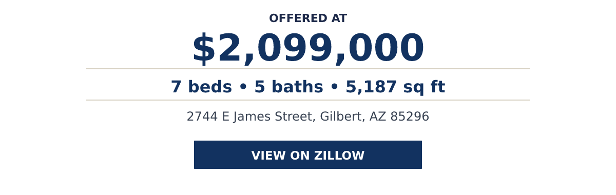 2744 E James Street, Gilbert, AZ 85296 - 7 beds β’ 5 baths β’ 5,187 sq ft