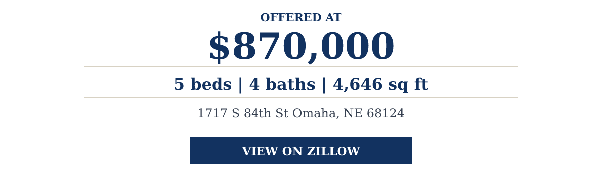 1717 S 84th St Omaha, NE 68124 - $870,000