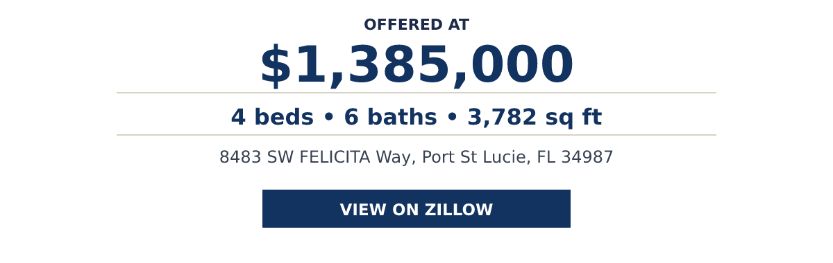 8483 SW FELICITA Way, Port St Lucie, FL 34987 - 4 beds   •   6 baths   •   3,782 sq ft