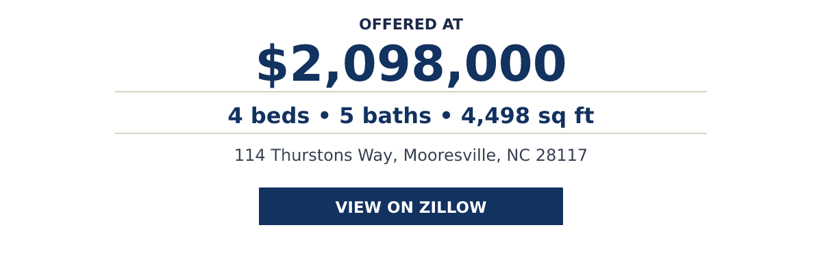 114 Thurstons Way, Mooresville, NC 28117 - 4 beds β’ 5 baths β’ 4,498 sq ft